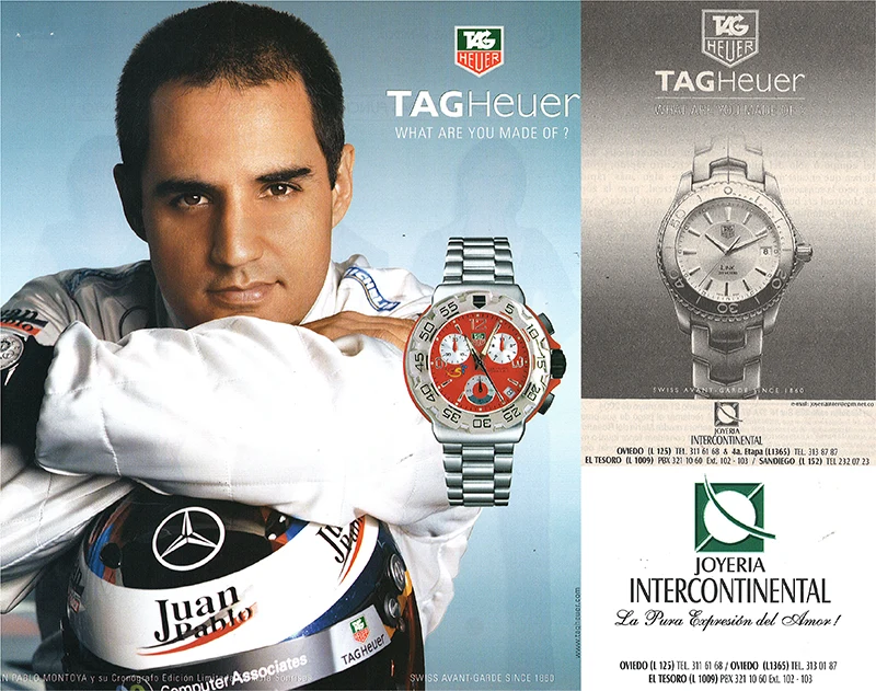 Tag Heuer y juan pablo montoya 2002