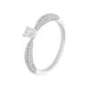Anillo Compromiso Inter Adornos Laterales Oro Blanco Diamantes