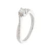 Anillo Compromiso Inter Adornos Laterales Cruzado Oro Blanco Diamantes