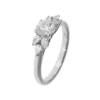 Anillo de Compromiso JI + IH Flor de Luz Diamante Redondo Oro Blanco