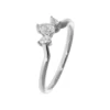 Anillo de Compromiso JI + IH Halo Flor de Luz Diamante Lágima Oro Blanco