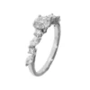 Anillo de Compromiso JI + IH Allium Redondo Diamantes Oro Blanco