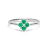 Anillo Inter Cuatro Hojas Esmeraldas y Diamantes Oro Blanco